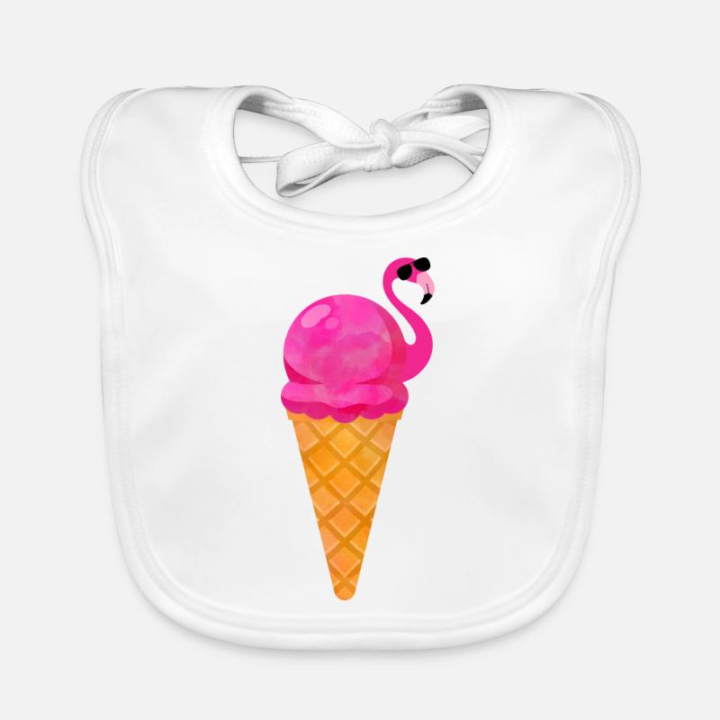 Ice Eiscreme Waffeleis Eiskugel Flamingo Eis Baby Bio-Lätzchen