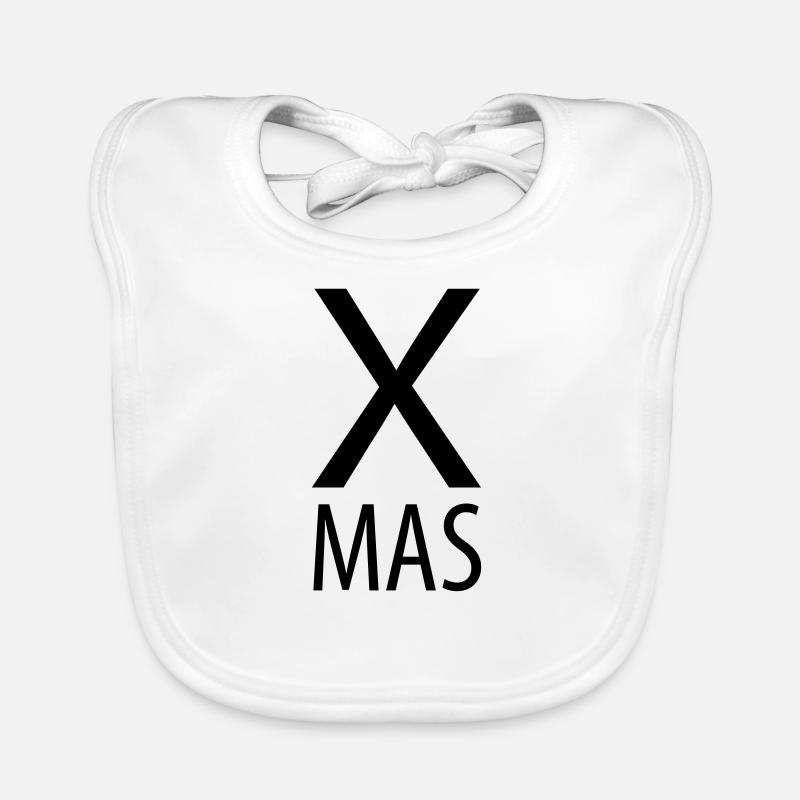 X-MAS Typografie Schriftzug Baby Bio-Lätzchen