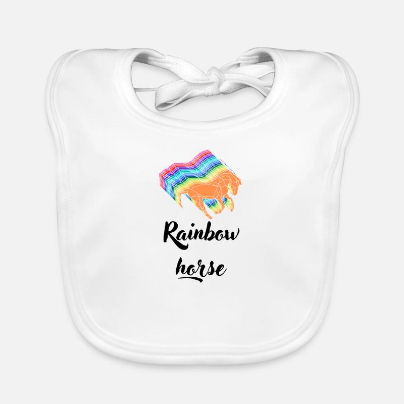 Rainbow horse. Many different colors. So beautiful Organic Baby Bibs