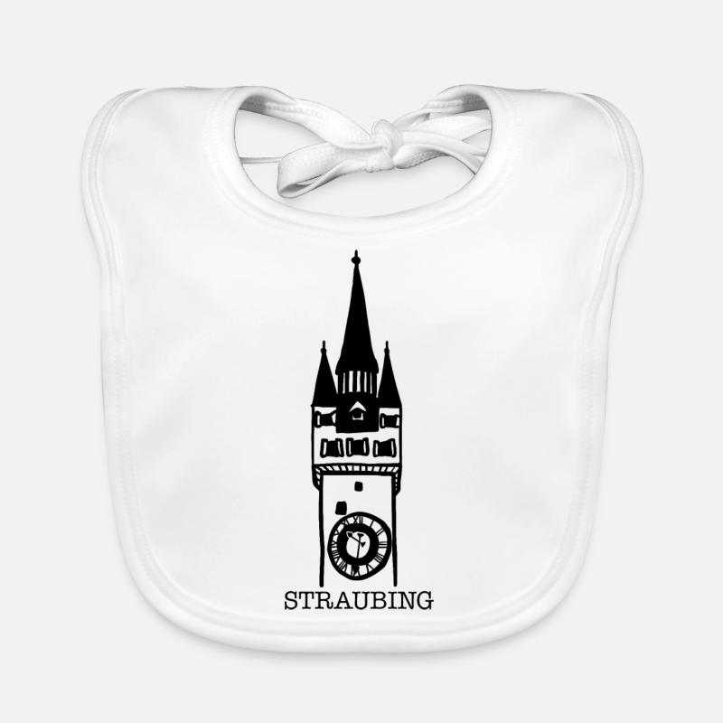 Stadtturm Straubing - Baby Bio-Lätzchen - Weiß