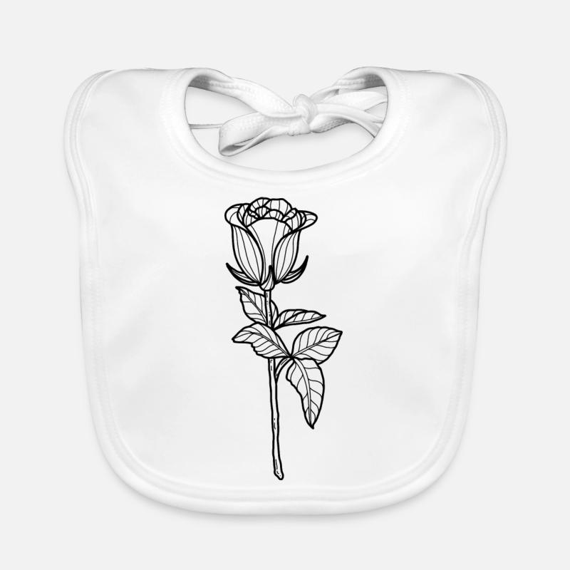 Rose fleur Bavoir bio Bébé