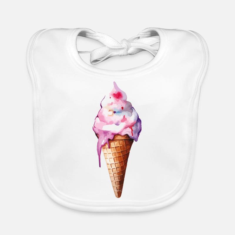Eiscreme - Baby Bio-Lätzchen - Weiß