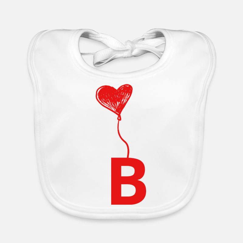 Buchstabe b Herz Baby Bio-Lätzchen