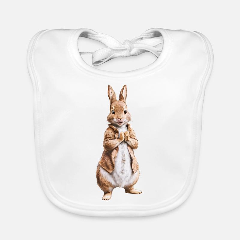 Mignon lapin marron 14 Bavoir bio Bébé