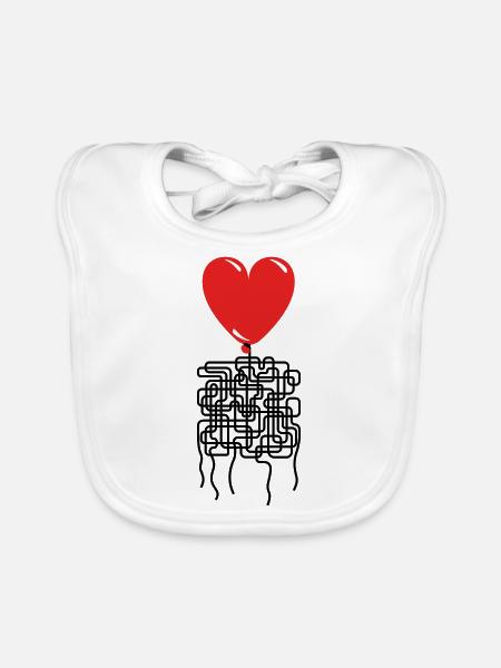 Es ist kompliziert...Liebe...Valentinstag - Baby Bio-Lätzchen - Weiß - Vorne