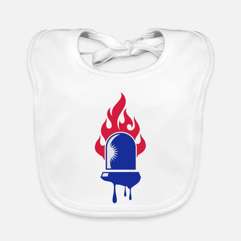 rotating blue beacon light-Fire department Organic Baby Bibs