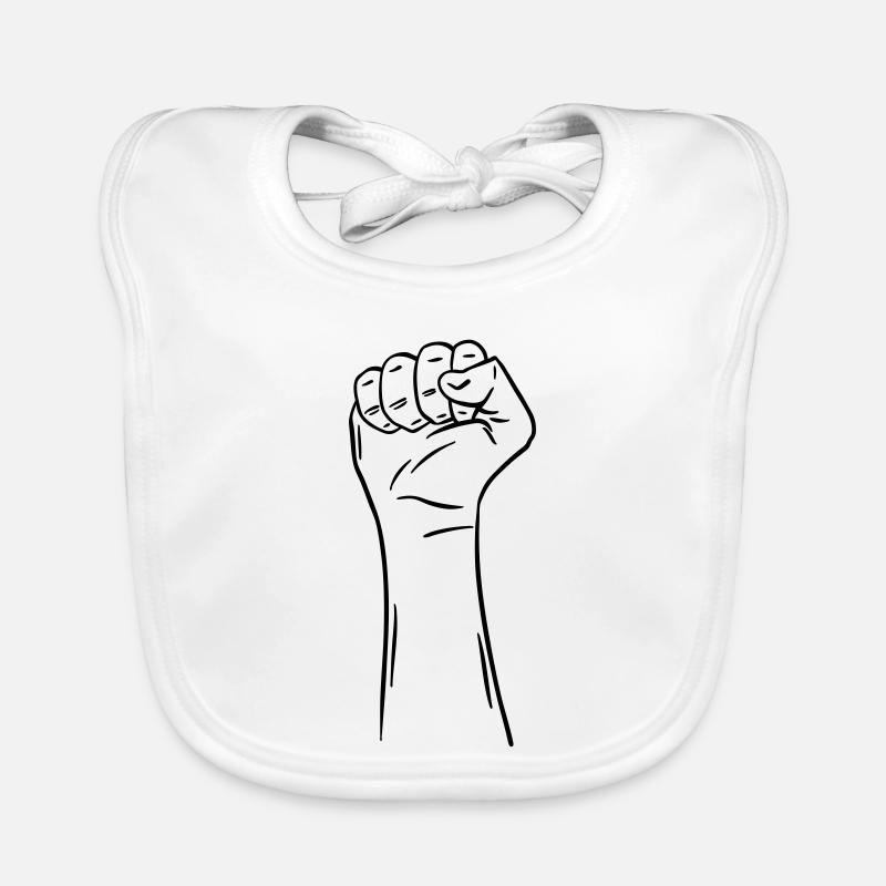 main poing 2 / poing / combat / protestation Bavoir bio Bébé
