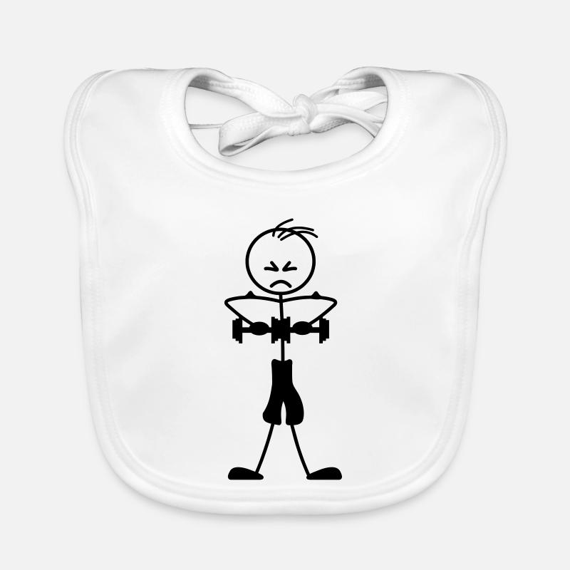 Weight training of wire figure logo, emblem Organic Baby Bibs
