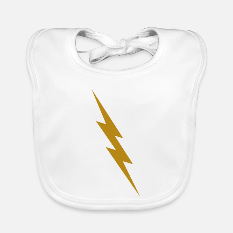 Golden Lightning Bolt Organic Baby Bibs