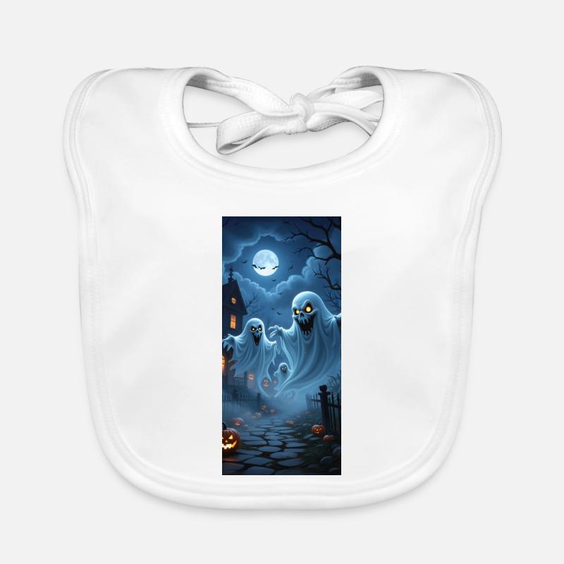 Chemise à capuche Spit Ghosts - Bavoir bio Bébé - blanc