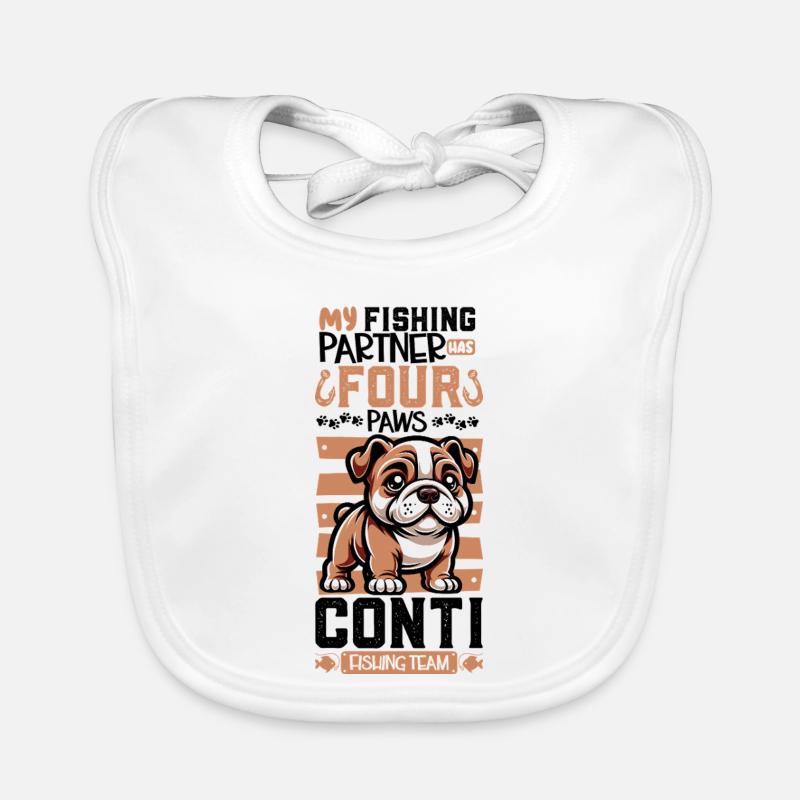 Pêche et bouledogue continental Bavoir bio Bébé