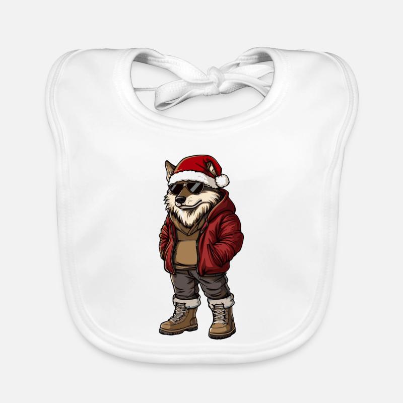 Wolf Weihnachten Winter Baby Bio-Lätzchen