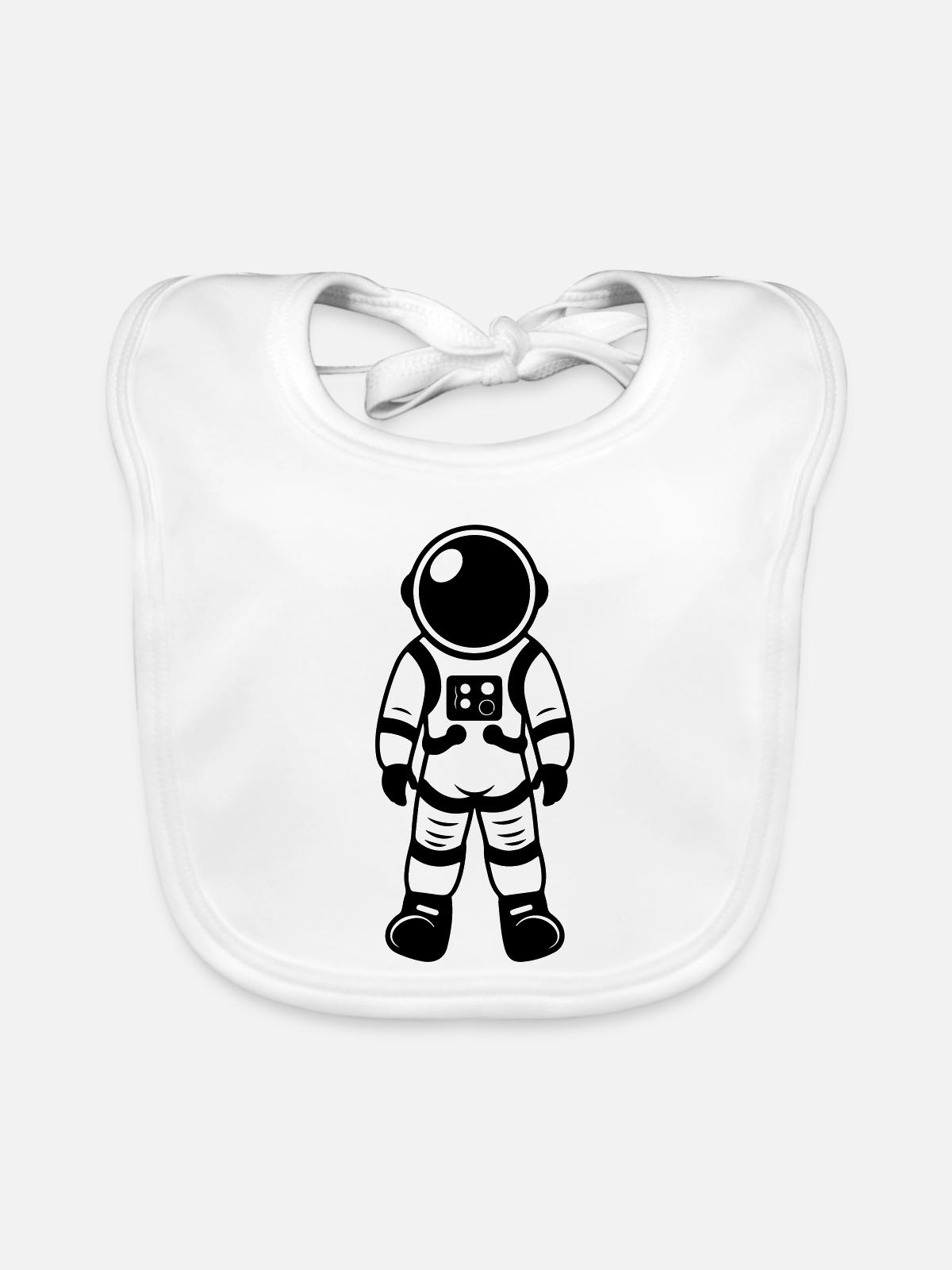 Astronaut Icon - Baby Bio-Lätzchen - Weiß - Vorne