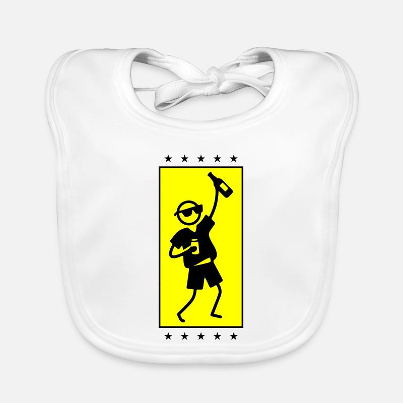 Party Stick Figure Dancing Drinking Organic Baby Bibs