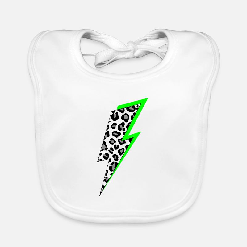 Motif léopard éclair avec ombre néon Bavoir bio Bébé