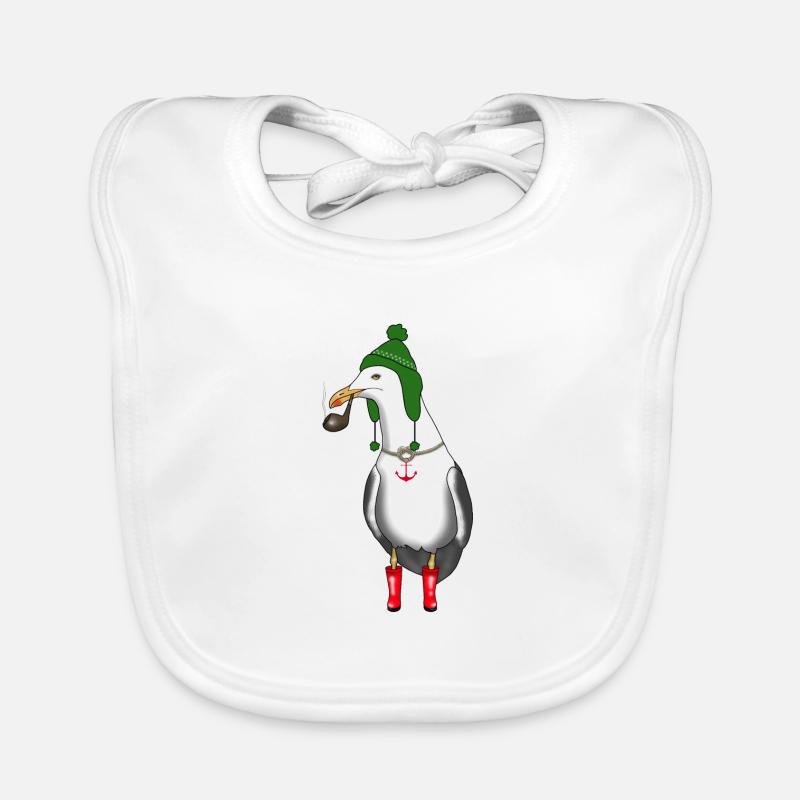 Seagull sea coast winter gift idea Organic Baby Bibs