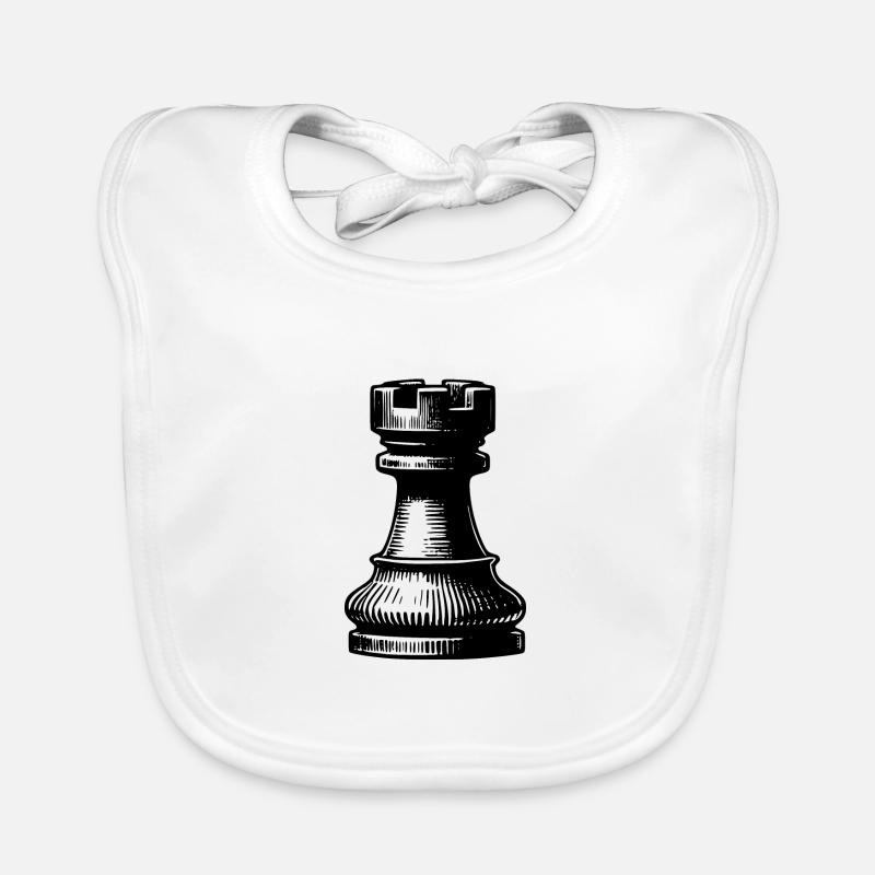 Schachspiel Schachfigur Turm Baby Bio-Lätzchen