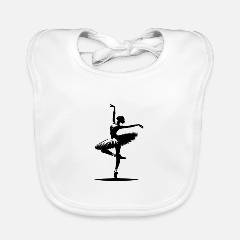 Dancing ballerina in perfect dance pose Organic Baby Bibs