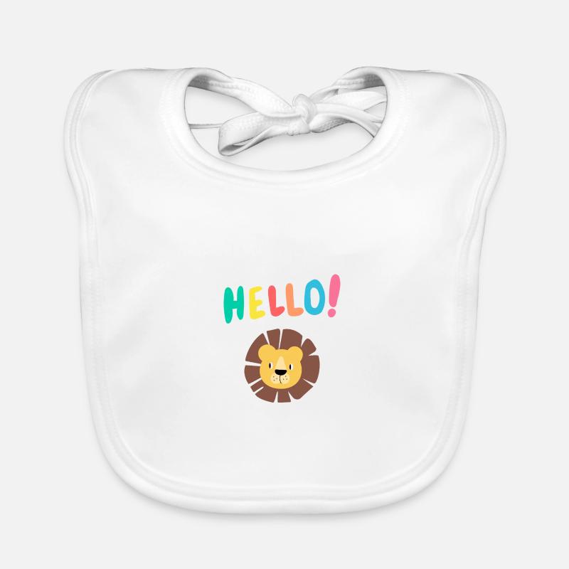 Hello Löwe - Löwenkopf - Geschenkidee - Kinder Baby Bio-Lätzchen