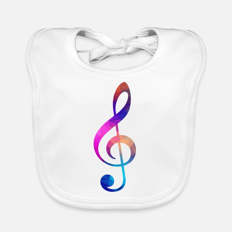 Clé de sol colorée Bavoir bio Bébé