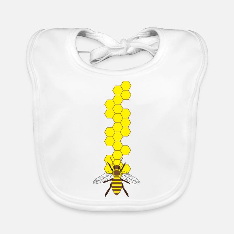 Abeille + nid d'abeille Bavoir bio Bébé