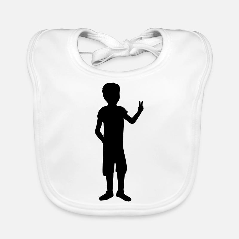 Silhouette kleiner Junge Peace Baby Bio-Lätzchen