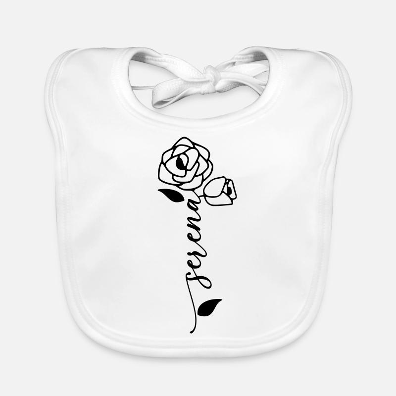 Serena Nom Prénom Nom Fleur Bavoir bio Bébé