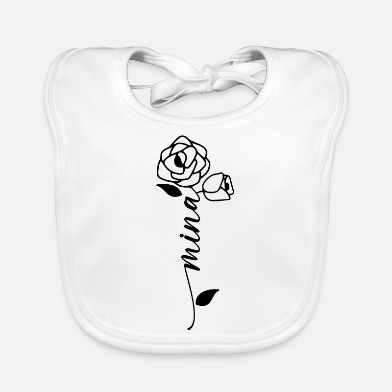 Mina Surname First Name Name Flower Organic Baby Bibs