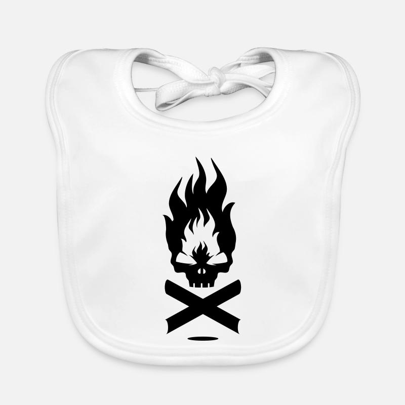 A fire symbol with skull Organic Baby Bibs