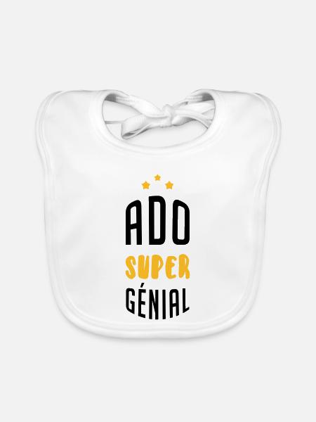 adolescent / enfant / ado / adolescente - Bavoir bio Bébé - blanc - Devant