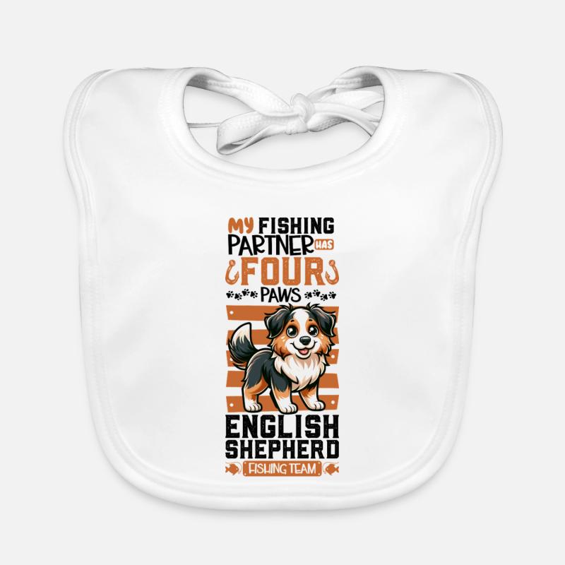 Pêche et berger anglais Bavoir bio Bébé