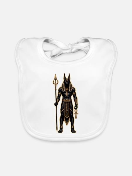 Anubis-Kriegspriester - Baby Bio-Lätzchen - Weiß - Vorne
