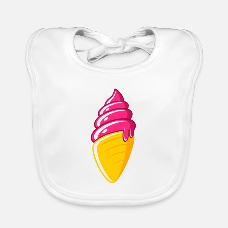Ice Cream Ice Cream Ice Cream Cone Raspberry Strawberry Cherry Organic Baby Bibs