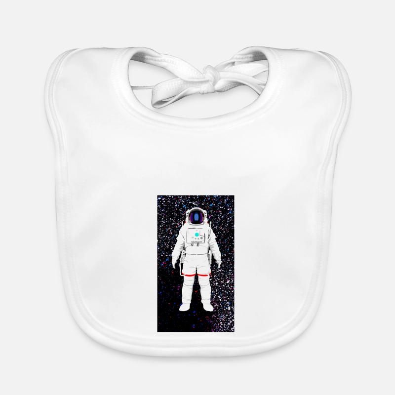 Floating astronaut space image Organic Baby Bibs
