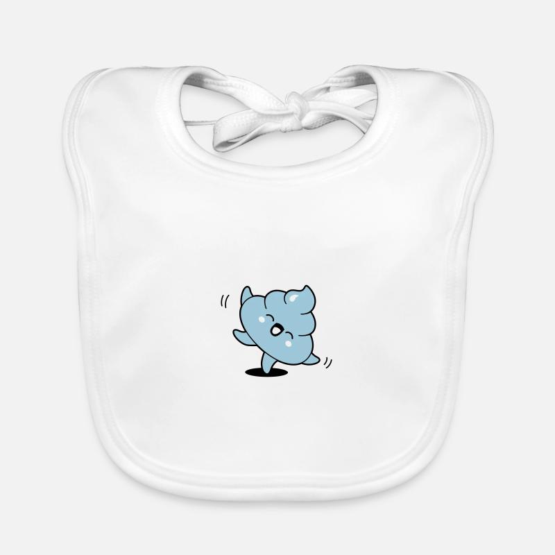 Caca kawaii danse - Bavoir bio Bébé - blanc