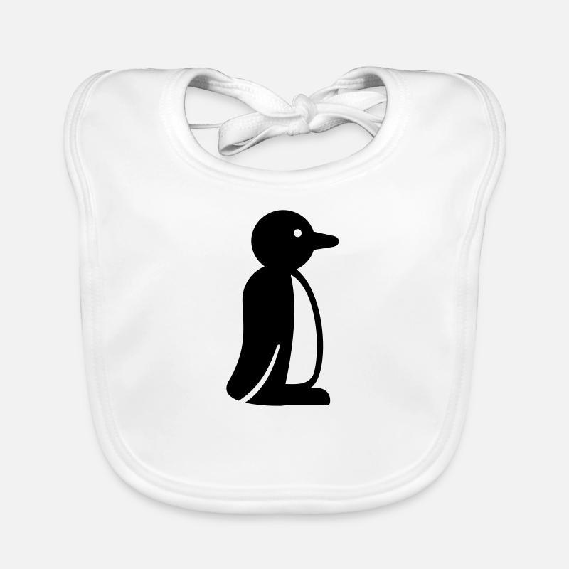 Pinguin - Baby Bio-Lätzchen - Weiß