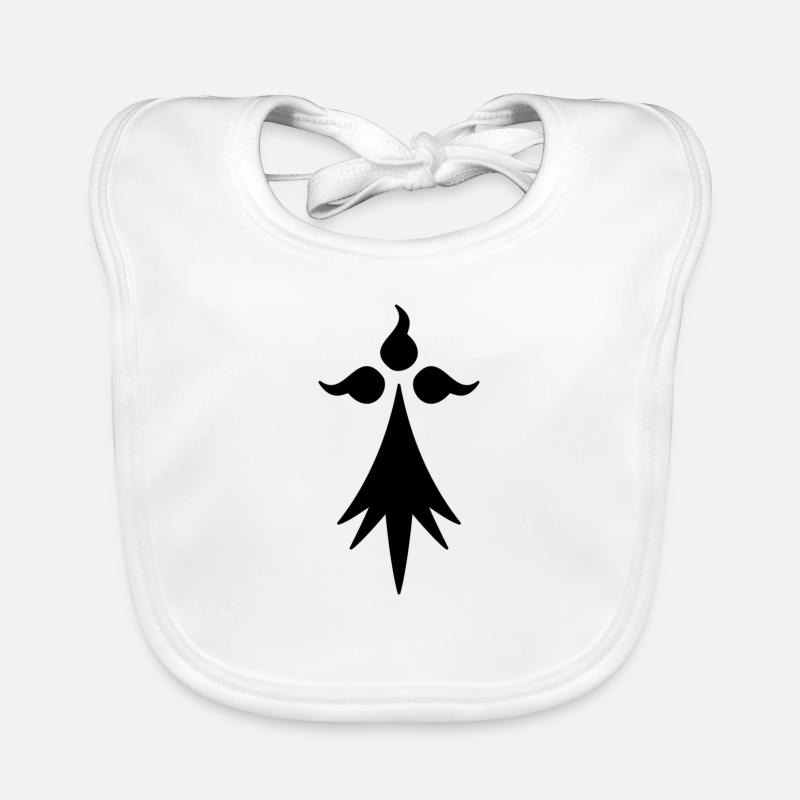 Hermine symbole de la Bretagne - Bavoir bio Bébé - blanc