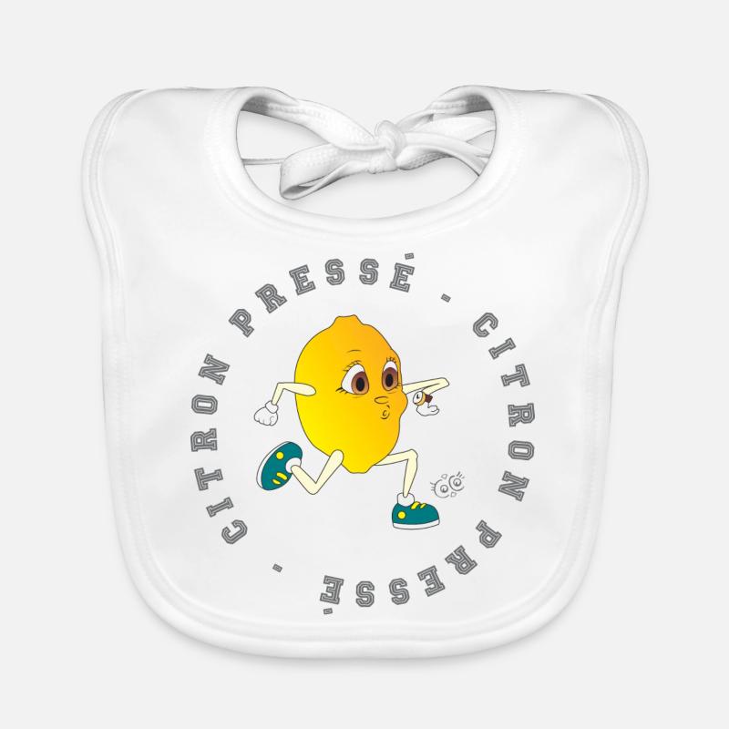 Citron pressé - Bavoir bio Bébé - blanc