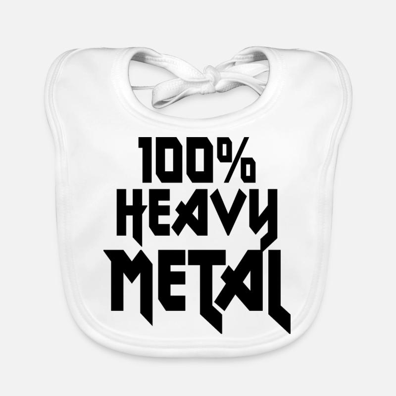 100 Heavy Metal Hard Rock - Baby Bio-Lätzchen - Weiß
