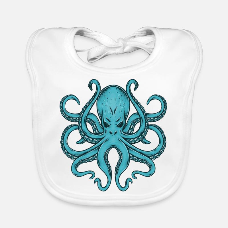 Squid octopus octopus squid sea gift Organic Baby Bibs