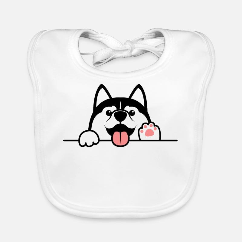 Husky - Bavoir bio Bébé - blanc