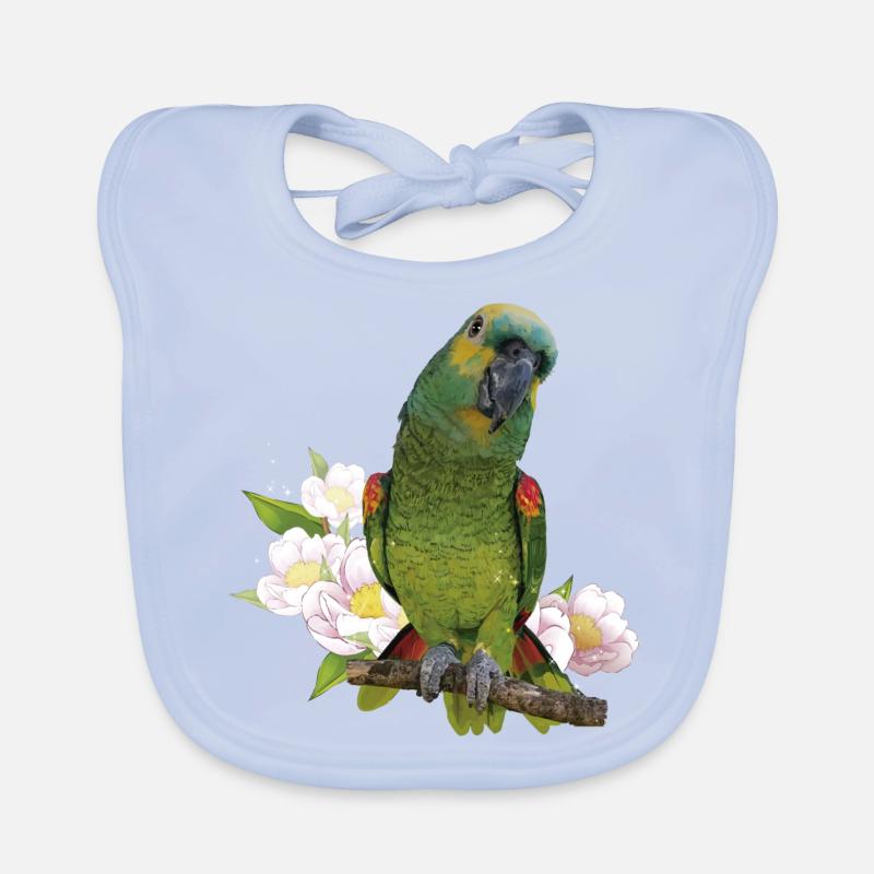 The blue-fronted amazon Organic Baby Bibs
