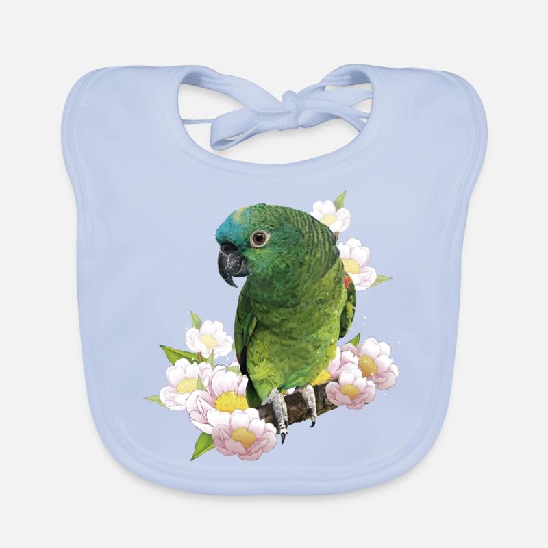 L’amazone à front bleu Bavoir bio Bébé