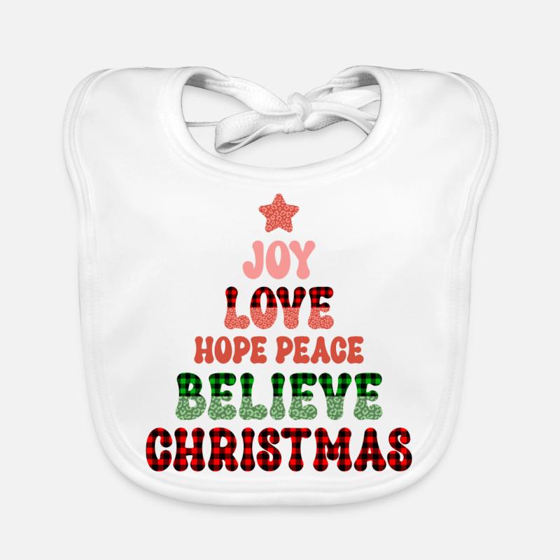Joyeux Noël, Noël, vacances, jours fériés Bavoir bio Bébé