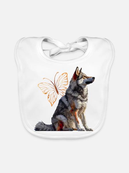 Elkhound - Organic Baby Bibs - white - Front