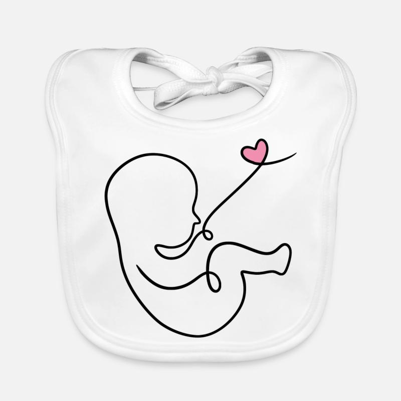 Battement de cœur Bébé Amour - Bavoir bio Bébé - blanc