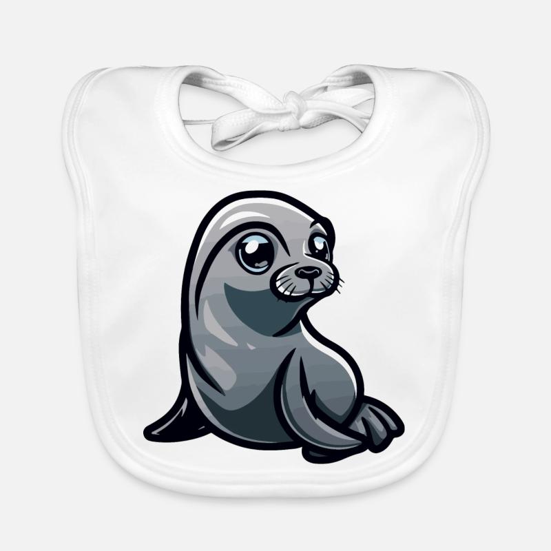 Bande dessinée d’animaux de phoque Bavoir bio Bébé