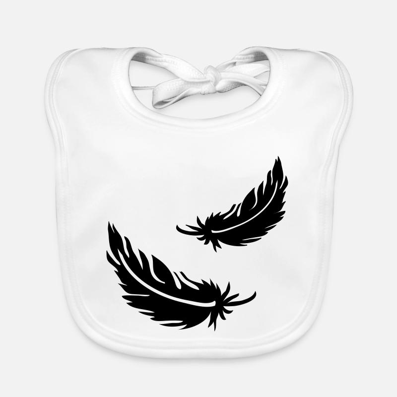 Two flying feathers Organic Baby Bibs