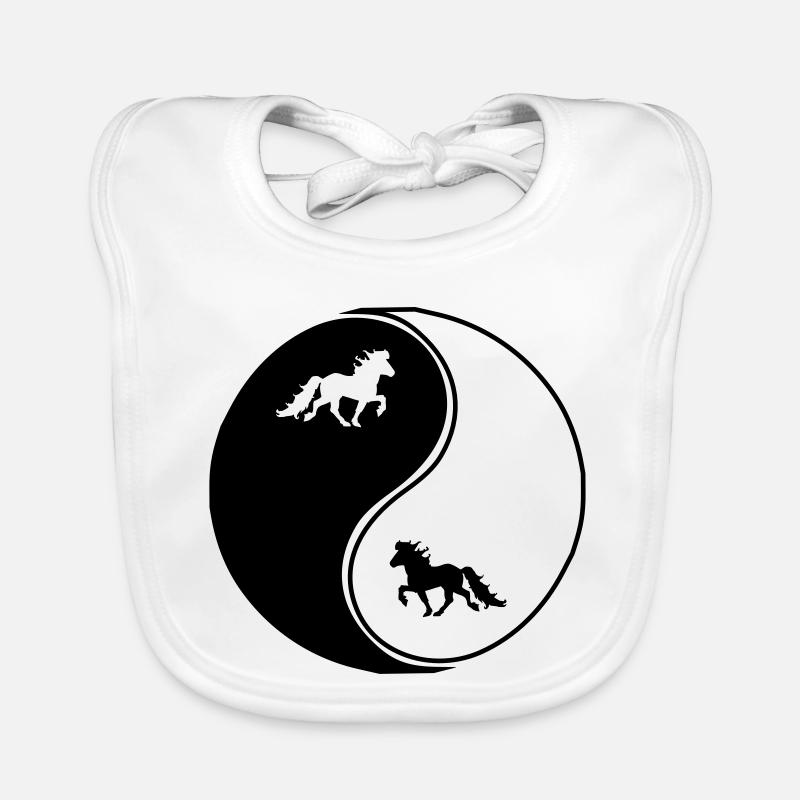Islandpferde Yin Yang Freizeitreiten Pferd - Baby Bio-Lätzchen - Weiß