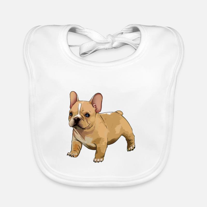 bouledogue français - Bavoir bio Bébé - blanc